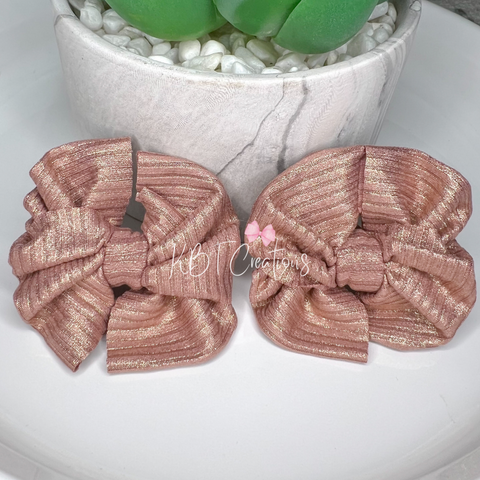 Rose Gold Messy Shimmer Piggies on Clips