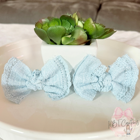 Blue Ruffle Piggies