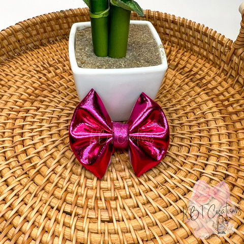 Pink Metallic Micro Bow