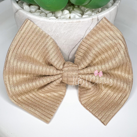 Gold Shimmer Ribbed Biggie on Clip