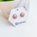 Mauve and Wood Cabochon Studs