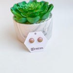 Mauve and Wood Cabochon Studs
